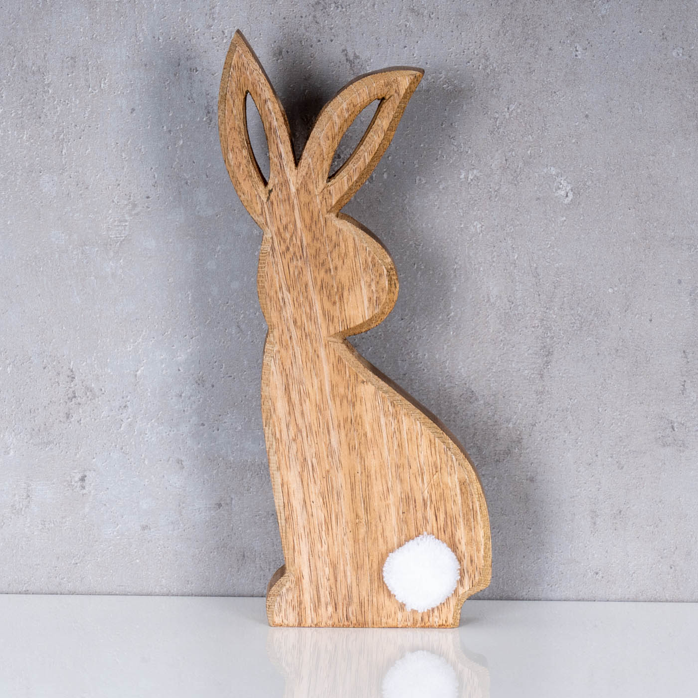 Hase H25cm Mangoholz Holz Osterhase Osterdeko Dekoaufsteller Deko Figur