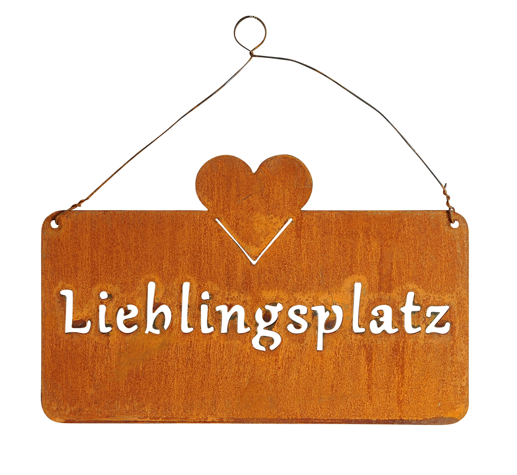 Schild Lieblingsplatz 25x16cm Herz GartenDeko Türschild