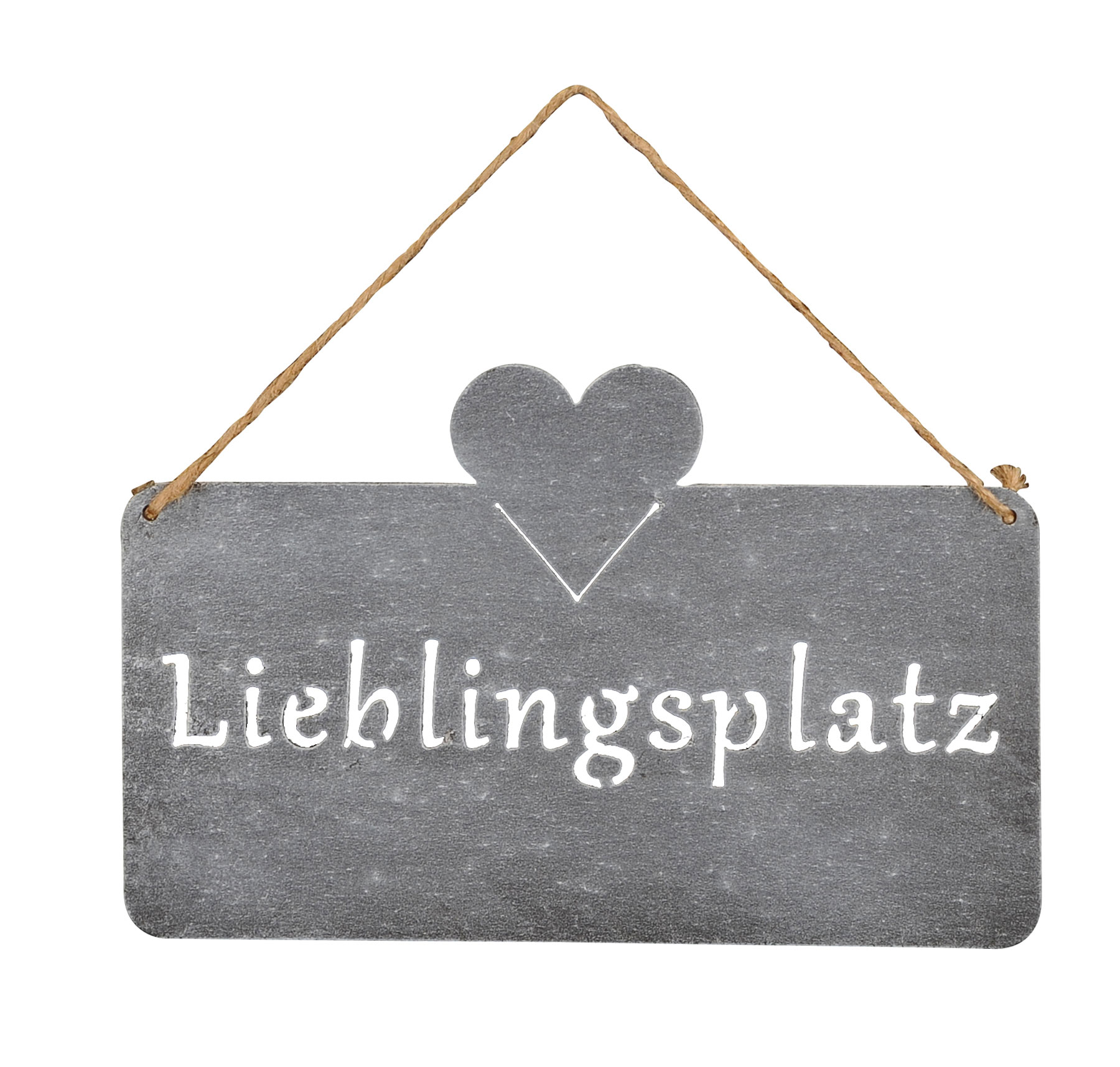 Schild Lieblingsplatz 25x16cm Herz GartenDeko Türschild