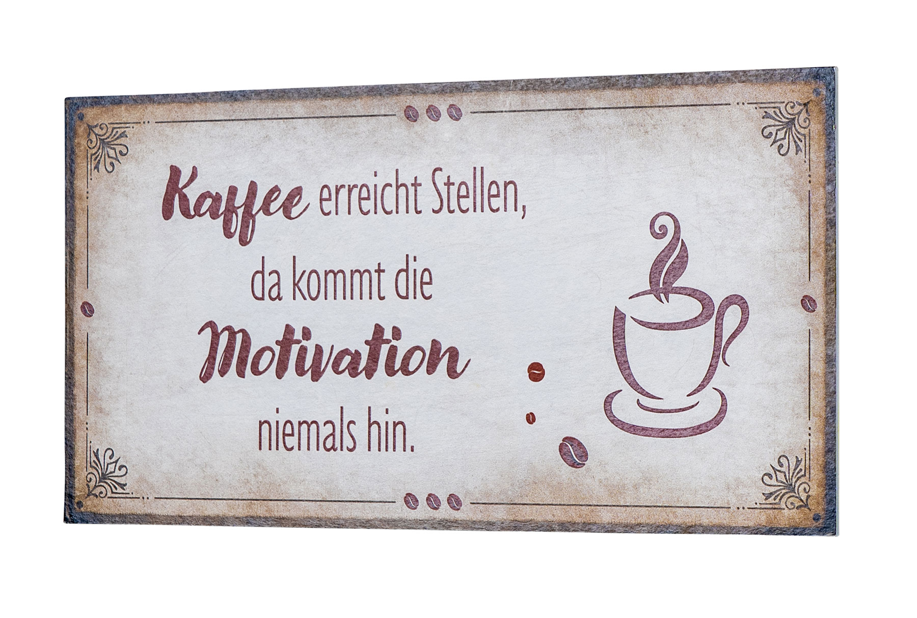 Bild 40x20cm Motivation Schild Kaffee Spruch Wanddeko Küche Wandschild Wandbild
