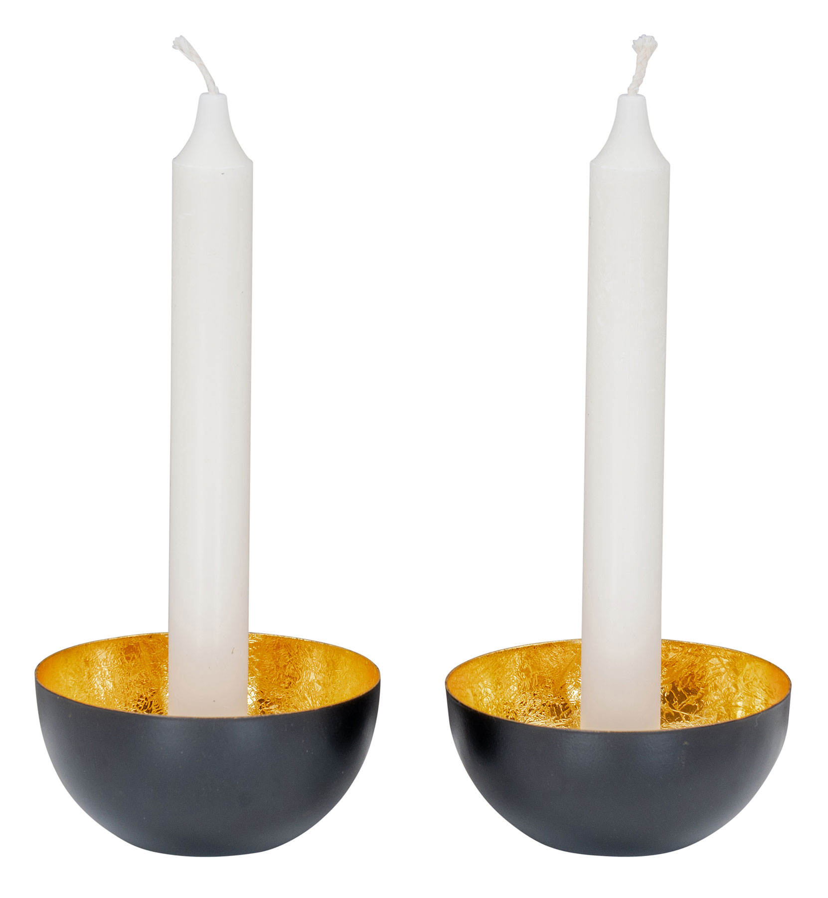 Schwarz Deko Metall Tischdeko Kerzenhalter Kerze Gold 2er Set Kerzenständer