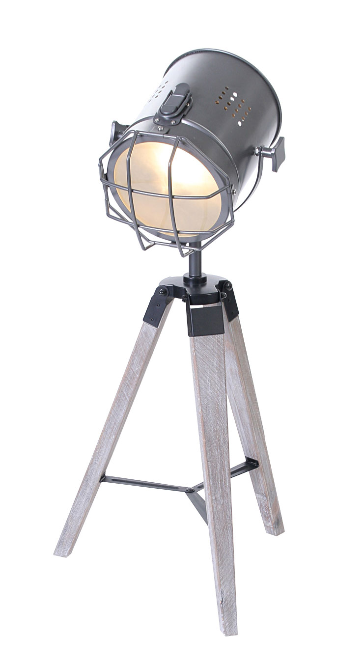 Stehlampe Dreibein 64cm Hoch Lampe Chic Retro Vintage Leuchte Shabby Industrie