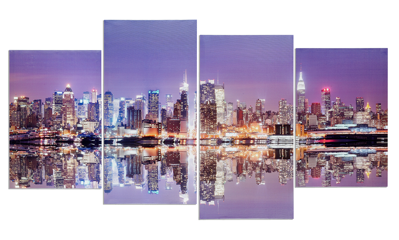 4 teilig Wandbild Manhattan Skyline Leinwand Bild Amerika New York USA