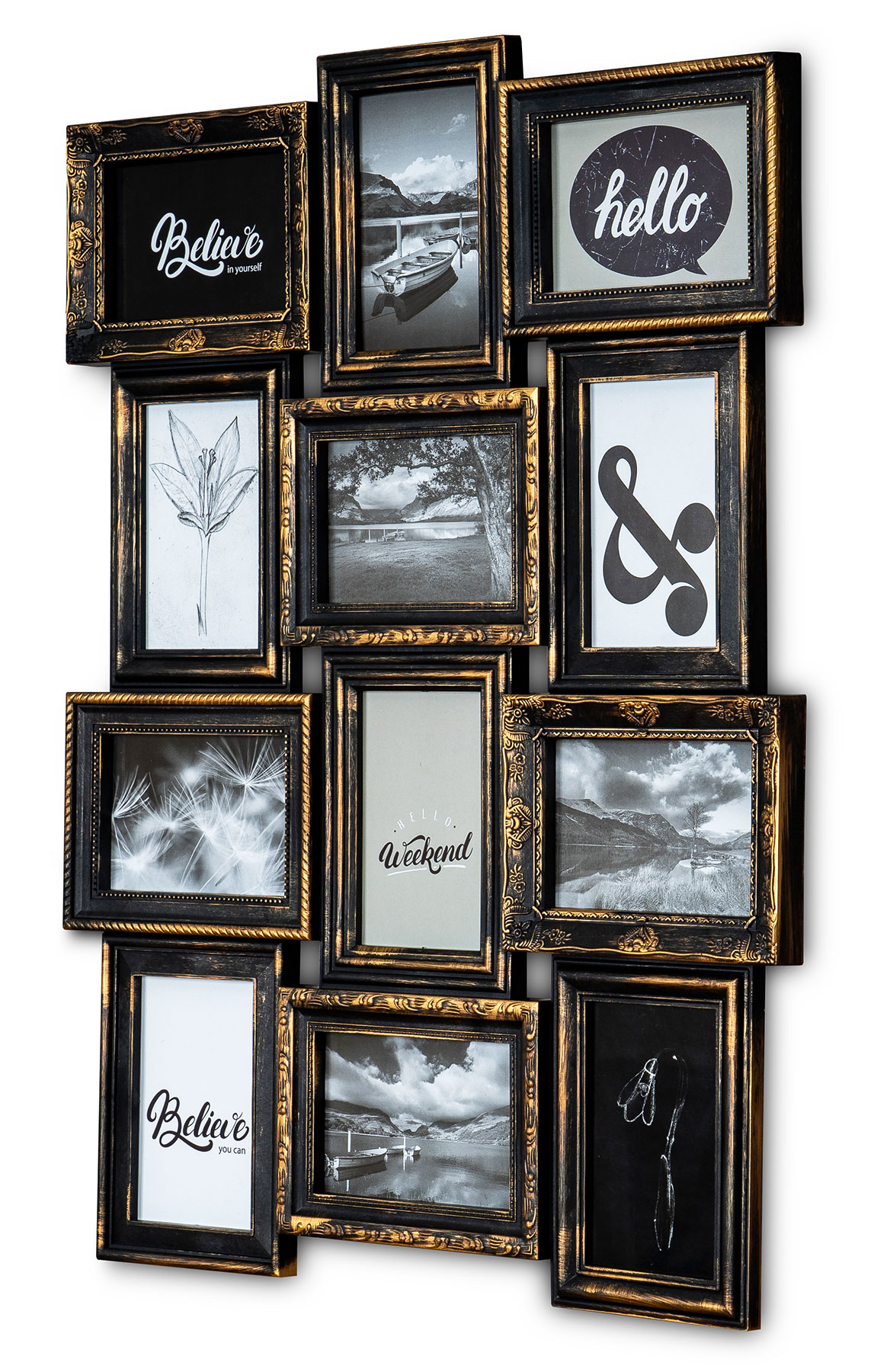 Bilderrahmen Schwarz Kupfer 12 Fotorahmen Galerie Barock Fotos Collage 10x15cm